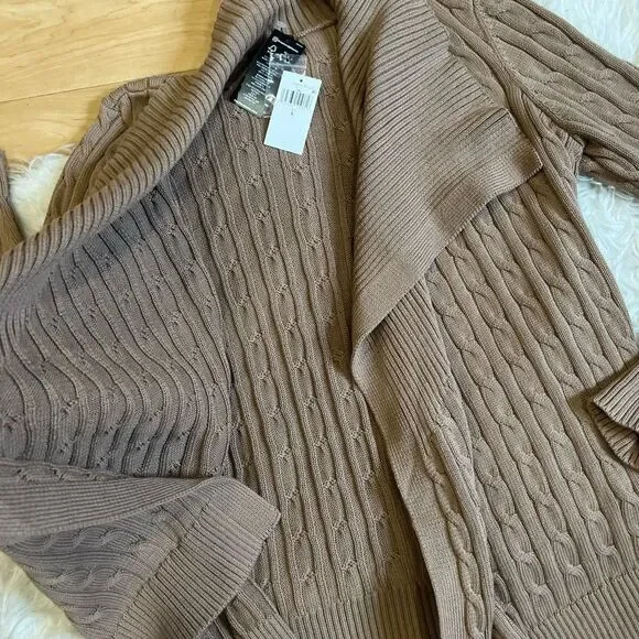 Lauren Ralph Lauren Women's Brown Collar Cardigan Sweater Size L NWT - Picture 6 of 9